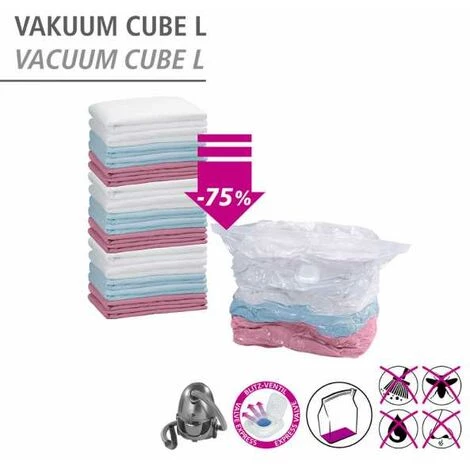WENKO Housse De Rangement Sous Vide, Sac Rangement Sous Vide, Lot De 4, 70x100x35cm Et 50x60x35 7 WENKO Housse De Rangement Sous Vide, Sac Rangement Sous Vide, Lot De 4, 70x100x35cm Et 50x60x35 – Image 5