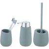 WENKO Set Accessoires Salle De Bain, Gobelet Brosse à Dent, Distributeur Savon Liquide, Brosse WC, Céramique, Badi, Bleu Gris Mat 1 WENKO Set Accessoires Salle De Bain, Gobelet Brosse à Dent, Distributeur Savon Liquide, Brosse WC, Céramique, Badi, Bleu Gris Mat -WENKO Soldes 34038729 1