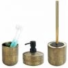 WENKO Set Accessoires Salle De Bain, Gobelet Brosse à Dent, Distributeur Savon Liquide, Brosse WC, Céramique, Rivara, Effet "or" 1 WENKO Set Accessoires Salle De Bain, Gobelet Brosse à Dent, Distributeur Savon Liquide, Brosse WC, Céramique, Rivara, Effet "or" -WENKO Soldes 34038733 1