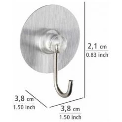 WENKO Crochet Porte Manteau-Porte Serviette Mural, Solution Sans Perçage, Innovation "Static Loc Plus", Osimo, Lot De 12, Plastique, Ø 3,8x2,1 Cm, Chromé -WENKO Soldes 34038736 5