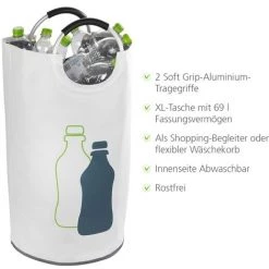 WENKO Collecteur De Bouteille, Panier Bouteille, Capacité 69L, Beige Motif Bouteille, Jumbo, Lot De 2 éponges Offertes 10 WENKO Collecteur De Bouteille, Panier Bouteille, Capacité 69L, Beige Motif Bouteille, Jumbo, Lot De 2 éponges Offertes -WENKO Soldes 34038747 4