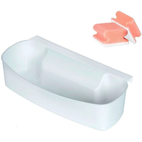 WENKO Bac De Collecte Pour Déchets à Accrocher Au Placard De Cuisine, Poubelle Suspendue Cuisine, 32.5x9x17.5 Cm, Lot De 2 éponges Offertes 3 WENKO Bac De Collecte Pour Déchets à Accrocher Au Placard De Cuisine, Poubelle Suspendue Cuisine, 32.5x9x17.5 Cm, Lot De 2 éponges Offertes