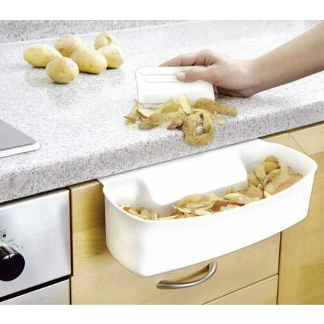 WENKO Bac De Collecte Pour Déchets à Accrocher Au Placard De Cuisine, Poubelle Suspendue Cuisine, 32.5x9x17.5 Cm, Lot De 2 éponges Offertes 4 WENKO Bac De Collecte Pour Déchets à Accrocher Au Placard De Cuisine, Poubelle Suspendue Cuisine, 32.5x9x17.5 Cm, Lot De 2 éponges Offertes – Image 2