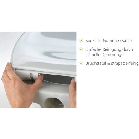 WENKO Abattant WC Avec Frein De Chute, Abattant WC Original Effet Granit, Fixation Acier, 37,5x44,6 Cm, Lot De 2 éponges Offertes 5 WENKO Abattant WC Avec Frein De Chute, Abattant WC Original Effet Granit, Fixation Acier, 37,5x44,6 Cm, Lot De 2 éponges Offertes – Image 3