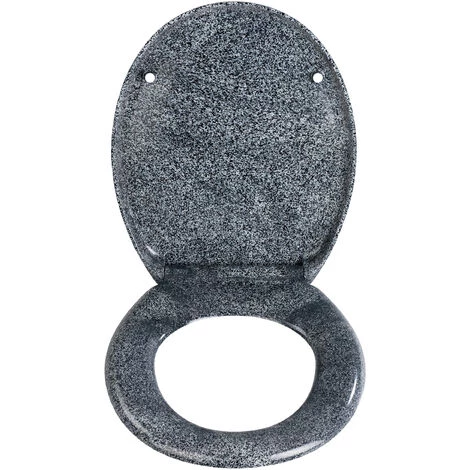 WENKO Abattant WC Avec Frein De Chute, Abattant WC Original Effet Granit, Fixation Acier, 37,5x44,6 Cm, Lot De 2 éponges Offertes 7 WENKO Abattant WC Avec Frein De Chute, Abattant WC Original Effet Granit, Fixation Acier, 37,5x44,6 Cm, Lot De 2 éponges Offertes – Image 5