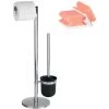 WENKO Combiné WC 2en1, Distributeur Papier Toilette Et Brosse WC Noir, Parus, Acier Inox, Lot De 2 éponges Offertes -WENKO Soldes 34038757 1