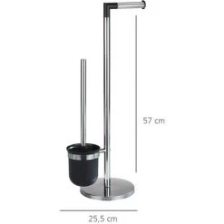 WENKO Combiné WC 2en1, Distributeur Papier Toilette Et Brosse WC Noir, Parus, Acier Inox, Lot De 2 éponges Offertes 8 WENKO Combiné WC 2en1, Distributeur Papier Toilette Et Brosse WC Noir, Parus, Acier Inox, Lot De 2 éponges Offertes -WENKO Soldes 34038757 2