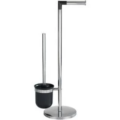 WENKO Combiné WC 2en1, Distributeur Papier Toilette Et Brosse WC Noir, Parus, Acier Inox, Lot De 2 éponges Offertes 9 WENKO Combiné WC 2en1, Distributeur Papier Toilette Et Brosse WC Noir, Parus, Acier Inox, Lot De 2 éponges Offertes -WENKO Soldes 34038757 3