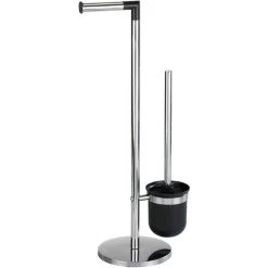 WENKO Combiné WC 2en1, Distributeur Papier Toilette Et Brosse WC Noir, Parus, Acier Inox, Lot De 2 éponges Offertes 10 WENKO Combiné WC 2en1, Distributeur Papier Toilette Et Brosse WC Noir, Parus, Acier Inox, Lot De 2 éponges Offertes -WENKO Soldes 34038757 4