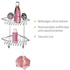 WENKO Etagère Angle Salle De Bain Avec Deux Paniers De Rangement, Fixation Murale Sans Perçage, Bari, Lot De 2 éponges Offertes 10 WENKO Etagère Angle Salle De Bain Avec Deux Paniers De Rangement, Fixation Murale Sans Perçage, Bari, Lot De 2 éponges Offertes -WENKO Soldes 34038758 4