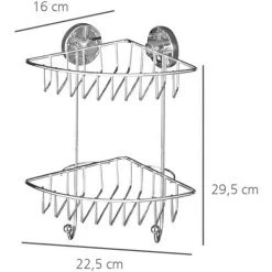 WENKO Etagère Angle Salle De Bain Avec Deux Paniers De Rangement, Fixation Murale Sans Perçage, Bari, Lot De 2 éponges Offertes 11 WENKO Etagère Angle Salle De Bain Avec Deux Paniers De Rangement, Fixation Murale Sans Perçage, Bari, Lot De 2 éponges Offertes -WENKO Soldes 34038758 5
