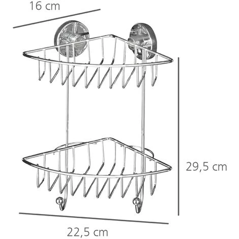WENKO Etagère Angle Salle De Bain Avec Deux Paniers De Rangement, Fixation Murale Sans Perçage, Bari, Lot De 2 éponges Offertes 7 WENKO Etagère Angle Salle De Bain Avec Deux Paniers De Rangement, Fixation Murale Sans Perçage, Bari, Lot De 2 éponges Offertes – Image 5