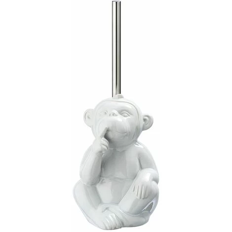 WENKO Brosse WC Monkey Quiet En Céramique - 15 X 69 X 20 - Blanc 3 WENKO Brosse WC Monkey Quiet En Céramique - 15 X 69 X 20 - Blanc