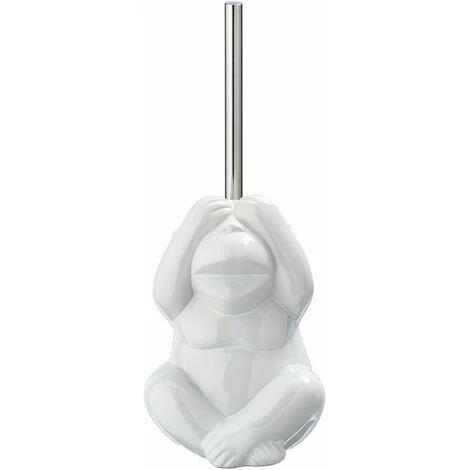 WENKO Brosse WC Monkey Dark En Céramique - 15 X 69 X 20 - Blanc 4 WENKO Brosse WC Monkey Dark En Céramique - 15 X 69 X 20 - Blanc – Image 2
