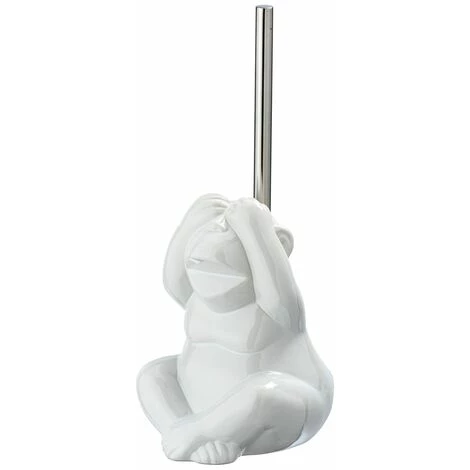WENKO Brosse WC Monkey Dark En Céramique - 15 X 69 X 20 - Blanc 5 WENKO Brosse WC Monkey Dark En Céramique - 15 X 69 X 20 - Blanc – Image 3