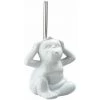 WENKO Brosse WC Monkey Silent En Céramique - 15 X 69 X 20 - Blanc -WENKO Soldes 34058705 1