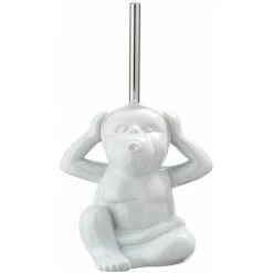 WENKO Brosse WC Monkey Silent En Céramique - 15 X 69 X 20 - Blanc 7 WENKO Brosse WC Monkey Silent En Céramique - 15 X 69 X 20 - Blanc -WENKO Soldes 34058705 2