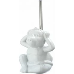 WENKO Brosse WC Monkey Silent En Céramique - 15 X 69 X 20 - Blanc 8 WENKO Brosse WC Monkey Silent En Céramique - 15 X 69 X 20 - Blanc -WENKO Soldes 34058705 3