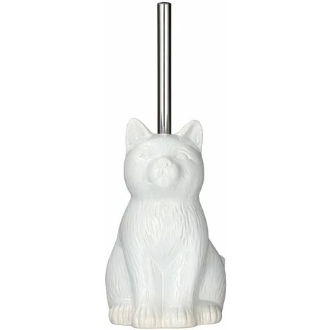 WENKO Brosse WC Cat En Céramique - 14 X 22 X 17 - Blanc 4 WENKO Brosse WC Cat En Céramique - 14 X 22 X 17 - Blanc – Image 2