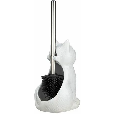 WENKO Brosse WC Cat En Céramique - 14 X 22 X 17 - Blanc 6 WENKO Brosse WC Cat En Céramique - 14 X 22 X 17 - Blanc – Image 4
