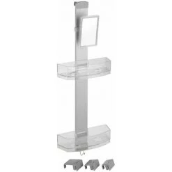 WENKO Valet De Douche Premium à 2 Rangements - 25 X 71 X 10.5 - Argent