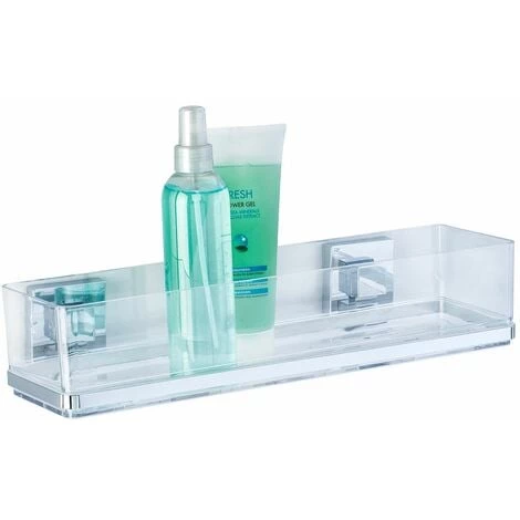 WENKO Etagère Maxi En Acier Inox Quadro - 38.5 X 8.5 X 14.5 - Transparent 3 WENKO Etagère Maxi En Acier Inox Quadro - 38.5 X 8.5 X 14.5 - Transparent