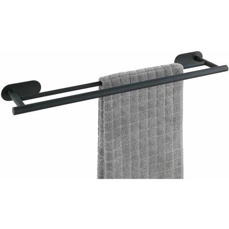 WENKO Barre Porte-serviettes Duo Orea En Acier Inox - 59.5 X 4.5 X 12 - Argent 5 WENKO Barre Porte-serviettes Duo Orea En Acier Inox - 59.5 X 4.5 X 12 - Argent – Image 3