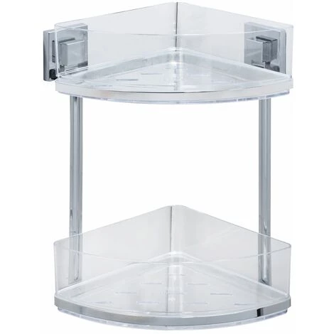WENKO Etagère D'angle En Acier Inox Quadro 2 Niveaux - 28 X 32.5 X 19.5 - Argent 3 WENKO Etagère D'angle En Acier Inox Quadro 2 Niveaux - 28 X 32.5 X 19.5 - Argent