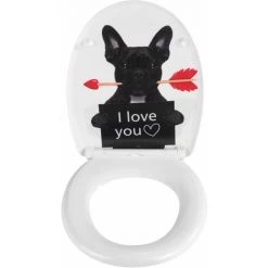 WENKO Abattant WC Guilty Dog - 38 X 45 - Noir
