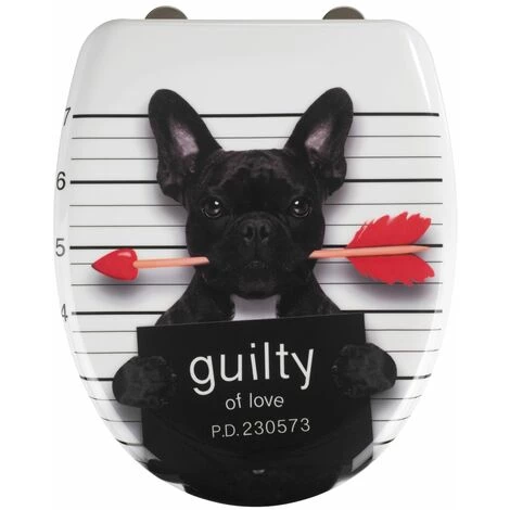 WENKO Abattant WC Guilty Dog - 38 X 45 - Noir 4 WENKO Abattant WC Guilty Dog - 38 X 45 - Noir – Image 2
