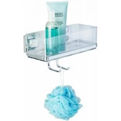 WENKO Etagère Murale Avec Crochet En Acier Inox - 25.5 X 15 X 14 - Transparent 6 WENKO Etagère Murale Avec Crochet En Acier Inox - 25.5 X 15 X 14 - Transparent -WENKO Soldes 34084019 2