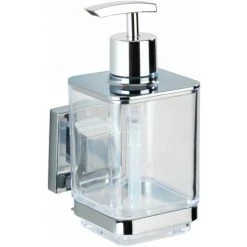 WENKO Distributeur De Savon En Acier Inox Quadro - 7.5 X 16 X 10 - Argent