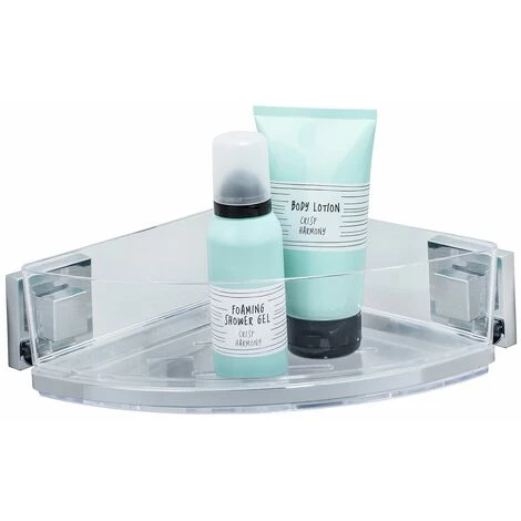 WENKO Etagère D'angle En Acier Inox Quadro - 28 X 8.5 X 19.5 - Argent 4 WENKO Etagère D'angle En Acier Inox Quadro - 28 X 8.5 X 19.5 - Argent – Image 2
