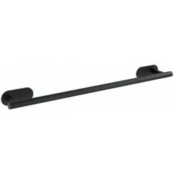 WENKO Barre Porte-serviette Uno Orea En Acier Inox - 60 X 4.5 X 7 - Noir