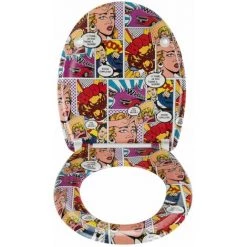 WENKO Abattant WC Pop-Art - 38 X 45 - Rouge