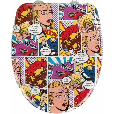 WENKO Abattant WC Pop-Art - 38 X 45 - Rouge 4 WENKO Abattant WC Pop-Art - 38 X 45 - Rouge – Image 2