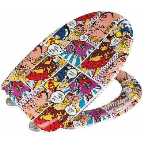 WENKO Abattant WC Pop-Art - 38 X 45 - Rouge 5 WENKO Abattant WC Pop-Art - 38 X 45 - Rouge – Image 3