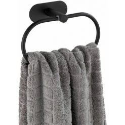 WENKO Anneau Porte-serviette Orea En Acier Inox - 20.5 X 12.5 X 7.5 - Noir -WENKO Soldes 34084045 3