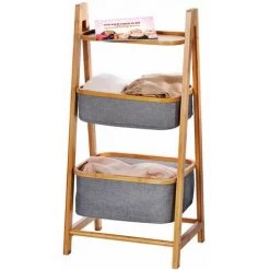 WENKO Étagère Bahari à 2 Paniers - 44 X 91 X 34 - Gris