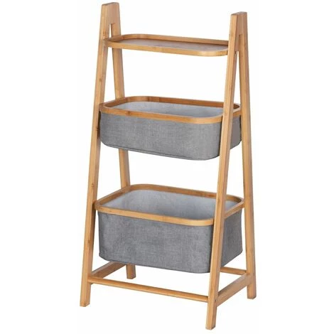 WENKO Étagère Bahari à 2 Paniers - 44 X 91 X 34 - Gris 4 WENKO Étagère Bahari à 2 Paniers - 44 X 91 X 34 - Gris – Image 2