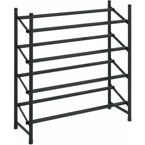 WENKO Étagère à Chaussures Antiglissante Hero Extensible, Pour 24 Paires De Chaussures - 62-115 X 68 X 23 - Noir 4 WENKO Étagère à Chaussures Antiglissante Hero Extensible, Pour 24 Paires De Chaussures - 62-115 X 68 X 23 - Noir – Image 2