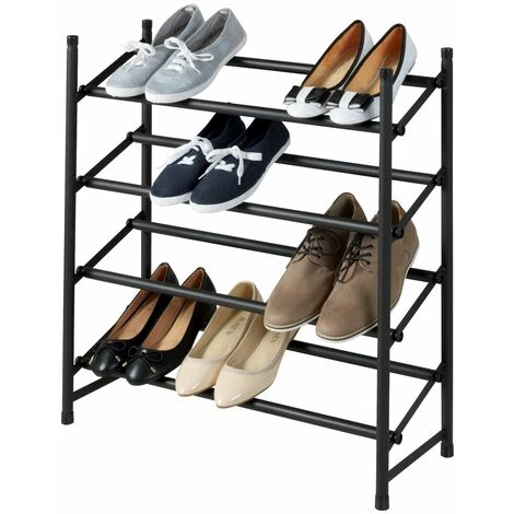 WENKO Étagère à Chaussures Antiglissante Hero Extensible, Pour 24 Paires De Chaussures - 62-115 X 68 X 23 - Noir 5 WENKO Étagère à Chaussures Antiglissante Hero Extensible, Pour 24 Paires De Chaussures - 62-115 X 68 X 23 - Noir – Image 3
