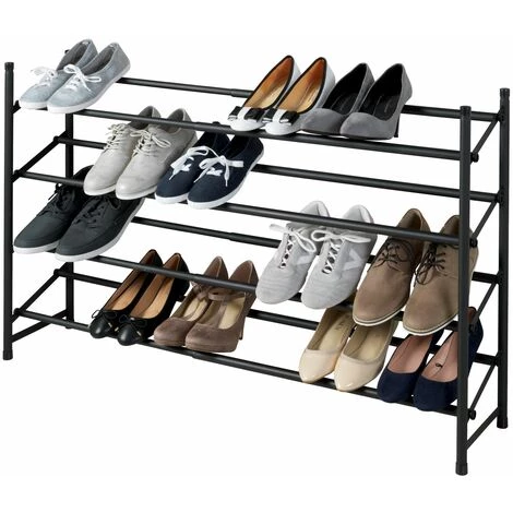 WENKO Étagère à Chaussures Antiglissante Hero Extensible, Pour 24 Paires De Chaussures - 62-115 X 68 X 23 - Noir 6 WENKO Étagère à Chaussures Antiglissante Hero Extensible, Pour 24 Paires De Chaussures - 62-115 X 68 X 23 - Noir – Image 4
