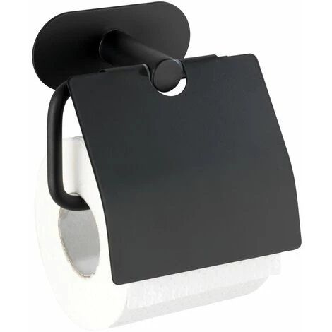 WENKO Dérouleur Papier WC Avec Couvercle Orea En Acier Inox - Noir - 14 X 12.5 X 7 - Noir 3 WENKO Dérouleur Papier WC Avec Couvercle Orea En Acier Inox - Noir - 14 X 12.5 X 7 - Noir