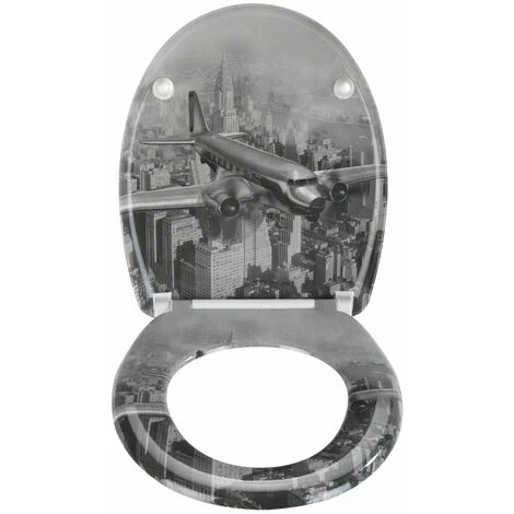 WENKO Abattant WC Old-Time Plane - 38 X 45 - Gris 3 WENKO Abattant WC Old-Time Plane - 38 X 45 - Gris