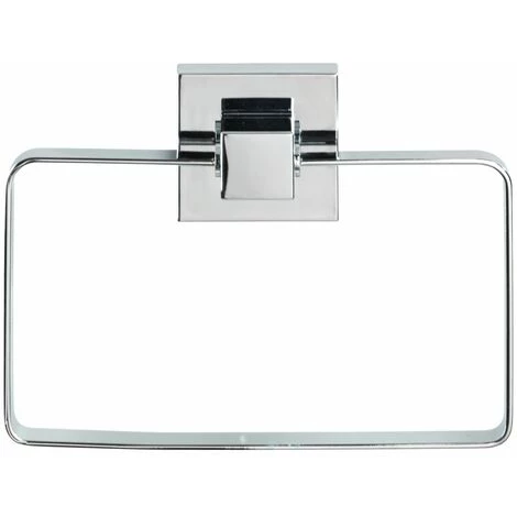 WENKO Anneau Porte-serviettes En Acier Inox Quadro - 18.5 X 14 X 3.5 - Transparent 4 WENKO Anneau Porte-serviettes En Acier Inox Quadro - 18.5 X 14 X 3.5 - Transparent – Image 2