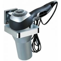 WENKO Porte Sèche-cheveux En Acier Inox Quadro - 14 X 7.5 X 13.5 - Argent -WENKO Soldes 34084069 3