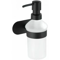 WENKO Distributeur De Savon En Acier Inox - 10 X 16.5 X 10.5 - Noir