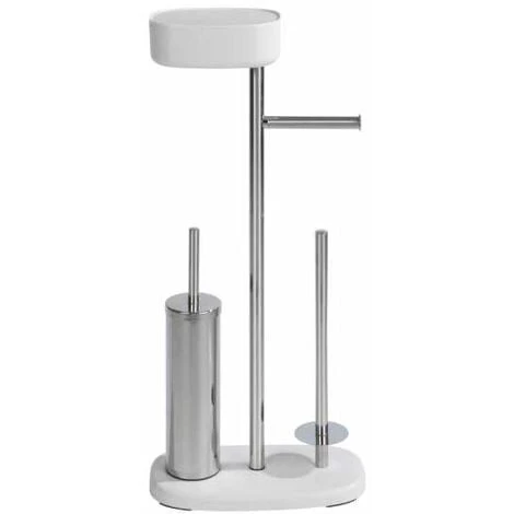 WENKO Combiné WC 4en1, Brosse WC Et Dérouleur Papier Toilette, Rangement Papier Toilette Avec Boîte De Rangement Rivazza Blanc, Acier Inox - Plastique, 17x72,5x32 Cm, Blanc 3 WENKO Combiné WC 4en1, Brosse WC Et Dérouleur Papier Toilette, Rangement Papier Toilette Avec Boîte De Rangement Rivazza Blanc, Acier Inox - Plastique, 17x72,5x32 Cm, Blanc