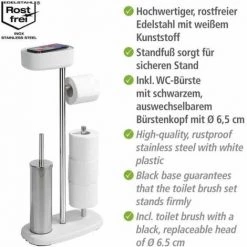 WENKO Combiné WC 4en1, Brosse WC Et Dérouleur Papier Toilette, Rangement Papier Toilette Avec Boîte De Rangement Rivazza Blanc, Acier Inox - Plastique, 17x72,5x32 Cm, Blanc 9 WENKO Combiné WC 4en1, Brosse WC Et Dérouleur Papier Toilette, Rangement Papier Toilette Avec Boîte De Rangement Rivazza Blanc, Acier Inox - Plastique, 17x72,5x32 Cm, Blanc -WENKO Soldes 34091086 3